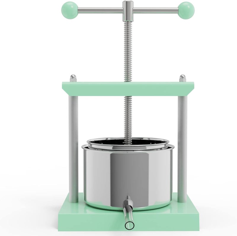 EJWOX Green Cheese Tincture Herb Fruit Wine Manual Press - 0.8 Gal Stainless Steel Press Machine for Juice, Vegetable, Wine, Olive Oil - Image 1